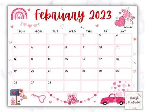 February 2023 Calendar With Gnomes