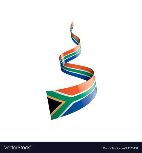 South africa flag on a white Royalty Free Vector Image