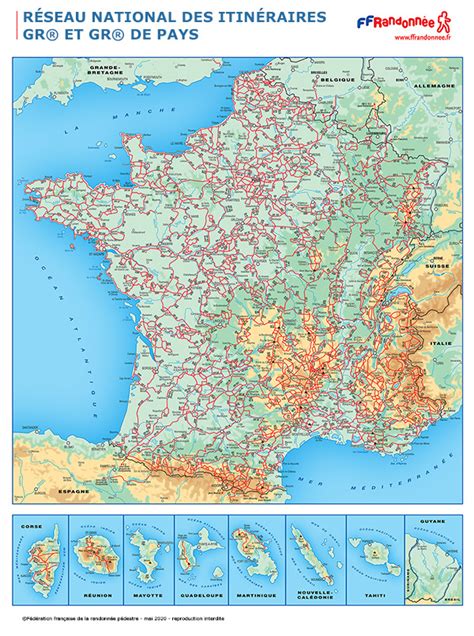 Carte Des Chemins De Grande Randonn E En France