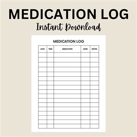 Medication Log Templates Free Printable Editable Ms Word Formats Images