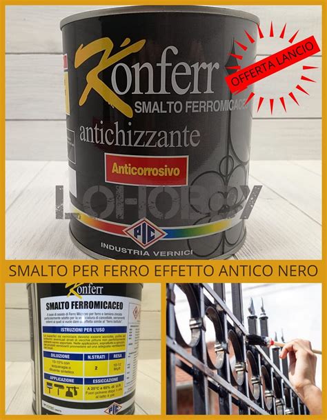 Smalto Ferromicaceo Antichizzato NERO Anticorrosivo Antiruggine