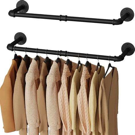 UlSpeed Clothes Rack 24in Wall Mounted Industrial Pipe Clothing Rack