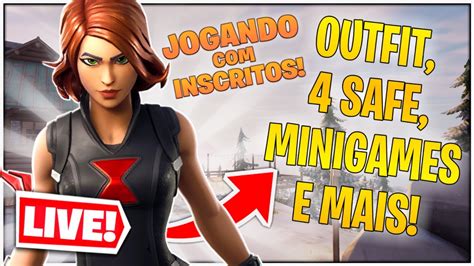 LIVE DE FORTNITE AO VIVO SALA PERSONALIZADA OUTFIT 4 SAFE MINI