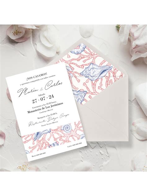 Invitaciones Boda Con Sobres Especiales La Mer Inicio Felizia