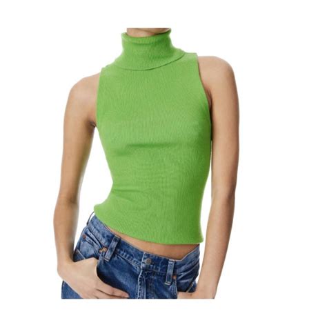 Alice Olivia Darcey Turtleneck Tank In Parrot Grailed