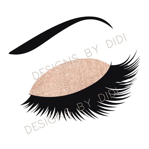 Instant Download Lash Clipart Rose Gold Lashes Clip Art Gold Foil Lash Image Instant