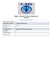 Assignment Brief Financial Reporting Docx Higher National