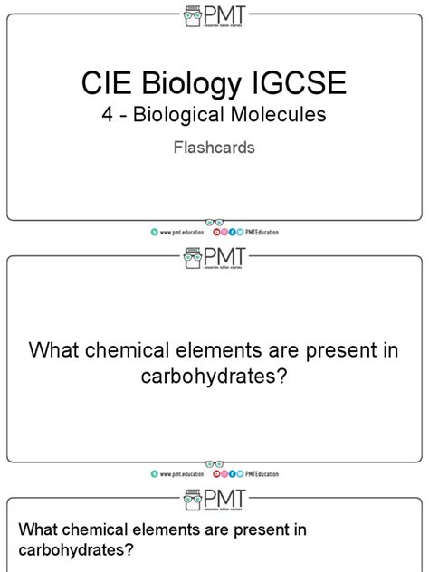 Flashcards Topic 4 Biological Molecules Cie Biology Igcse Pdf Biomolecules Dna