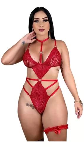 Conjunto Lingerie Body De Luxo Argola Renda Sexy Persex MercadoLivre