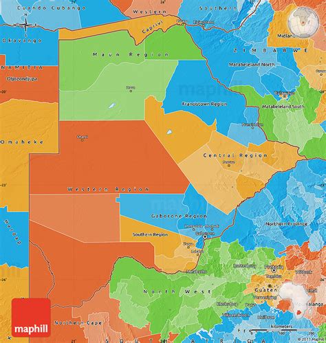 Political Map Of Botswana