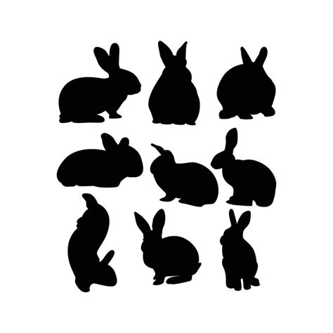 Rabbit silhouette vector illustration 13672128 Vector Art at Vecteezy