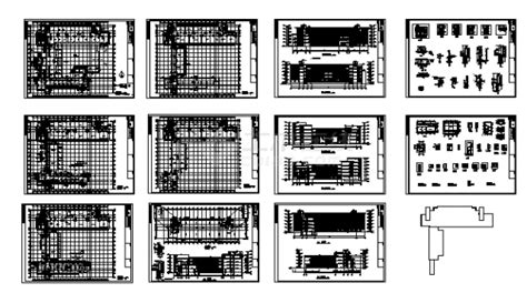 某五层大学教学楼建施cad图，共十一张教育建筑土木在线