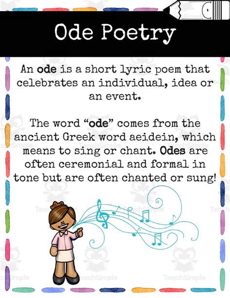 Ode Poem Examples For Kids