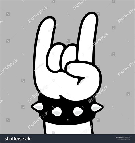 Heavy Metal Hand Gesture Cartoon Comic Vector De Stock Libre De