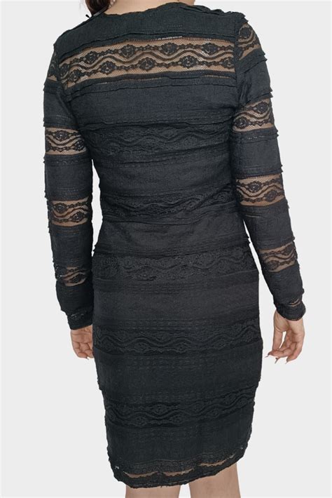 Rochie Eleganta De Seara Din Dantela Cu Maneca Lunga Negru S Emag Ro