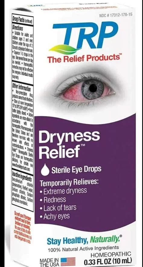 Trp Natural Eyes Dryness Relief Sterile Eye Drops 10 Ml Exp 6 24 ~ Free Shipping Ebay