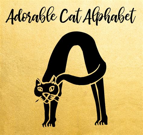 Cat Alphabet Monogram Font For Cat Lovers Cricut Alphabet Etsy