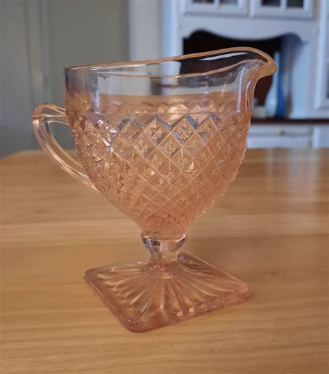 Pink Miss America Depression Glass Creamer Etsy