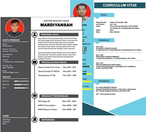 Contoh Cv Atau Curriculum Vitae View Contoh Cv Resmi Png Garut Riset