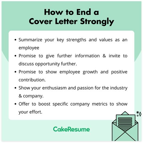 How To End A Cover Letter Cover Letter Closing Examples Cakeresume