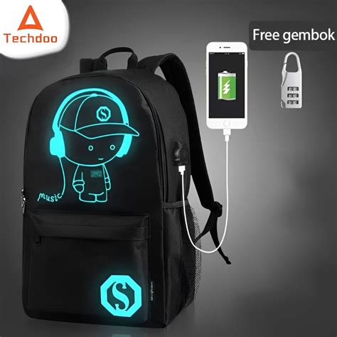 Jual Techdoo Tas Ransel Stylish Backpack Pria Pungung Tas Sekolah