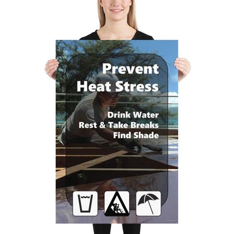 Heat Stress Safety Poster For Construction Workers Inspire Safety