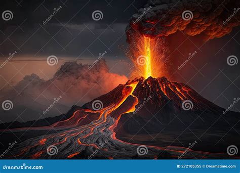 volcanic eruption  flowing lava  ash emission natural disaster