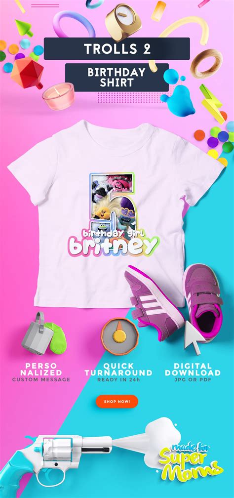 Trolls World Tour Birthday Shirt Birthday Shirts Trolls Birthday