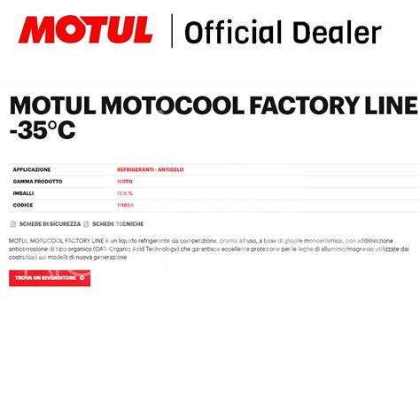 Lt Motul Motocool Factory Line Organic Liquido Radiatore