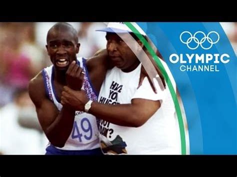 Derek Redmond S Emotional Olympic Story Injury Mid Race Barcelona