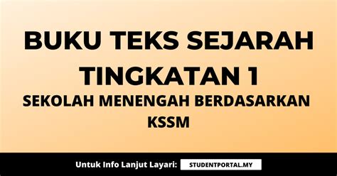 Buku Teks Sejarah Tingkatan 1 Sekolah Menengah Kssm