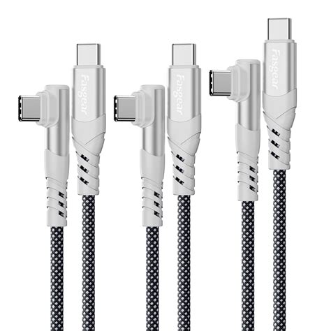 100w Usb C To Usb C Cable 3 Pack 6ftand6ftand10ft Fasgear Usb 20 Type C