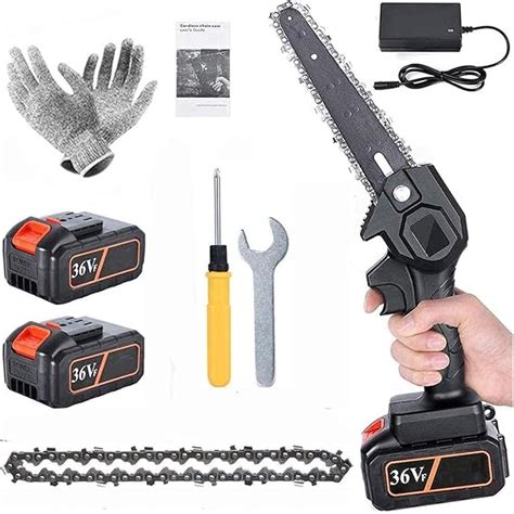 6 Inch Mini Chainsaw Portable Cordless 36v Small Electric Chain Saw With 2 Rechargeable Lithium