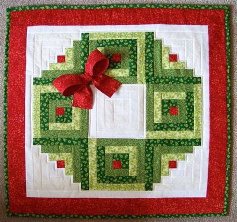 Log Cabin Christmas Wreath Christmas Quilt Blocks Christmas Tree