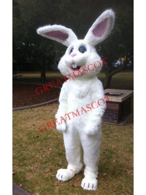 All White Bunny Mascot Costume