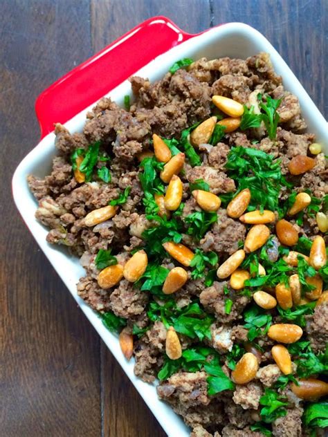 Lebanese Hushwee Ground Beef With Pine Nuts Recipe Lebanese Recipes