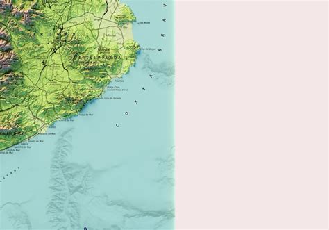 Catalunya Mapa Topogràfic En Color Versió Sense Llegenda Amb Etsy