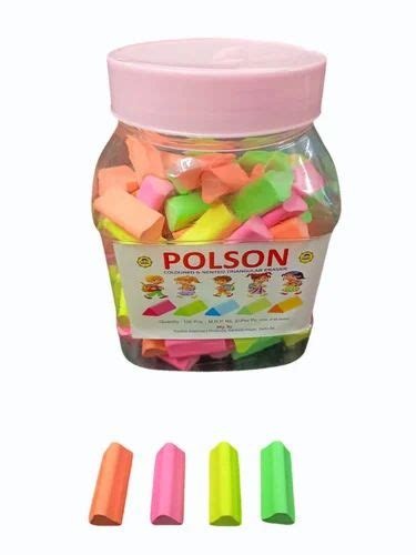 Multicolor Rubber Polson Coloured Sented Triangular Eraser For Use For