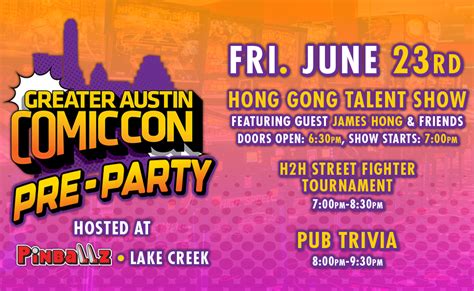 Greater Austin Comic Con Pre-Party | Pinballz