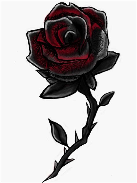 Black Rose Sticker For Sale By Pannash Designs Redbubble