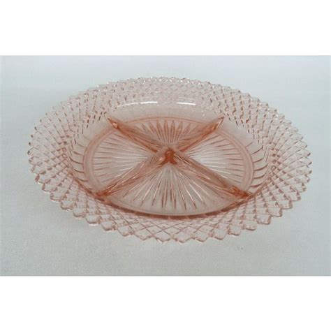 Anchor Hocking Miss America Pink Depression Glass Divided Serving Plate