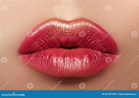 Beautiful Woman Lips With Fashion Lipstick Makeup Cosmetic Fashion