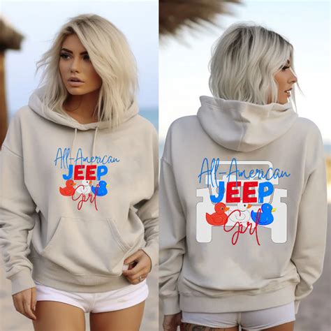 All American Jeep Girl Duck Jeep Oversized Hoodie