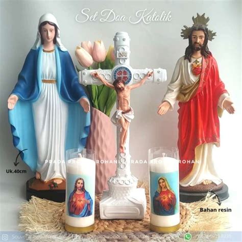 Promo Set Misa Salib Altar Patung Bunda Maria Lilin Doa Diskon Di