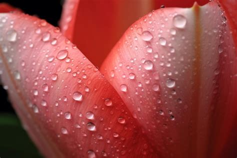 Premium AI Image A Close Up Of A Tulip With Water Droplets On It