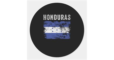 Honduras Flag Distressed - Honduran Flag Classic Round Sticker | Zazzle