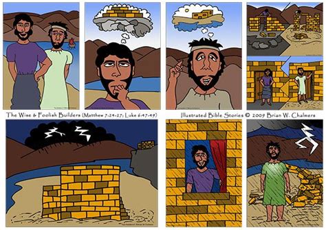 The Wise And Foolish Builders Illustrated Picture Bible Story Projects