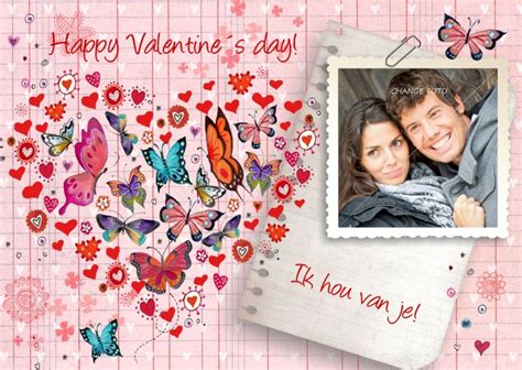 Valentijnskaart Hart Vlinder Ruitje Foto Valentijnskaarten Kaartje Go