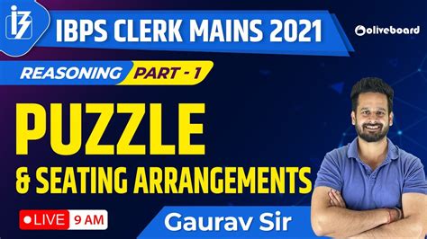 Ibps Clerk Mains 2021 Puzzle And Seating Arrangement For Ibps Clerk