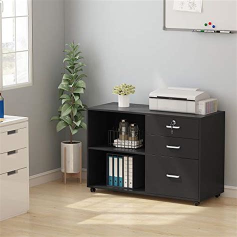 Tribesigns 3 Drawer Wood File Cabinets With Lock Large Modern Lateral